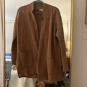 Madewell camel colored blazer sweater knit size XS merino wool blend